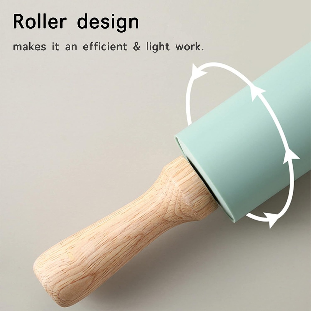 Non-Stick Silicone Rolling Pin - Kitchen Roller Baking 评论和价格