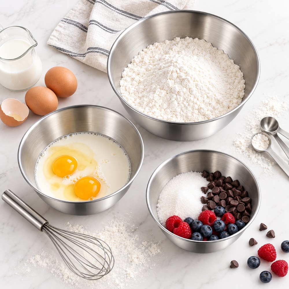 Stainless Steel Mixing Bowls 3 - Baking Kitchen Set 评论和价格