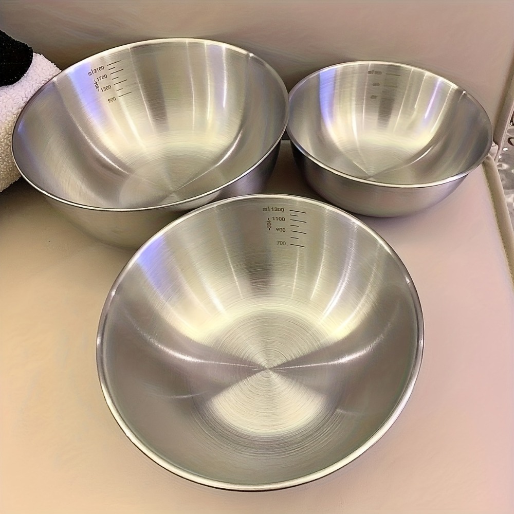 Stainless Steel Mixing Bowls 3 - Baking Kitchen Set 评论和价格