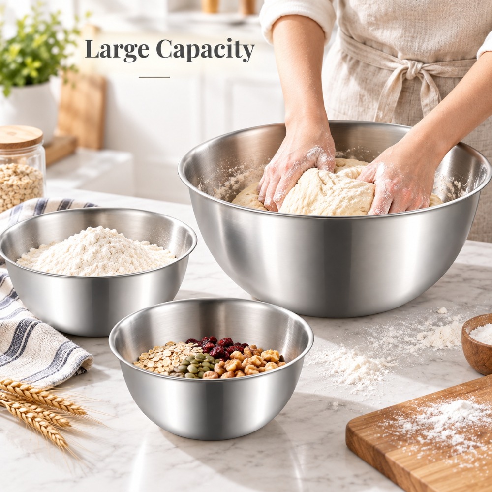 Stainless Steel Mixing Bowls 3 - Baking Kitchen Set 评论和价格