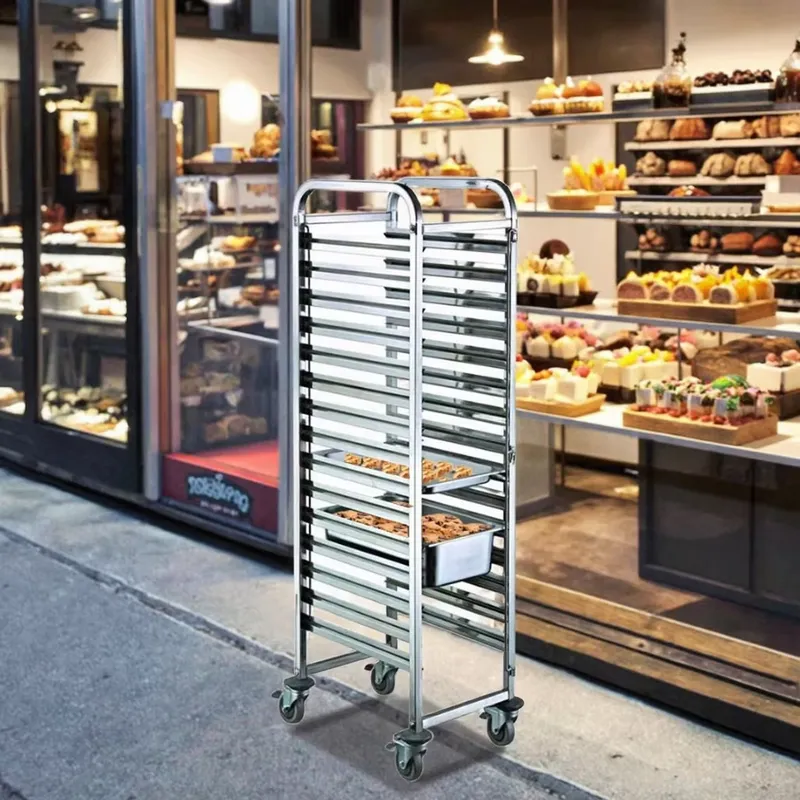 Stainless Steel Heavy-Duty 4-W - Kitchen Baking Cart 评论和价格
