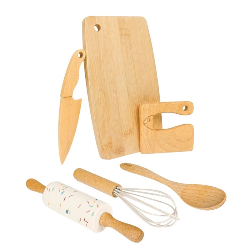 Wooden Kids Knife And Toddler  - Kitchen Kids Baking Set 评论和价格